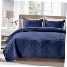 Quilts Queen Size - Ultra Soft Blue Quilt Lightweight Full/Queen 90"x96" Navy