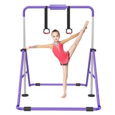 Gymnastic Bars for with Adjustable Height, Folding Gymnastic Training Kip Bar...