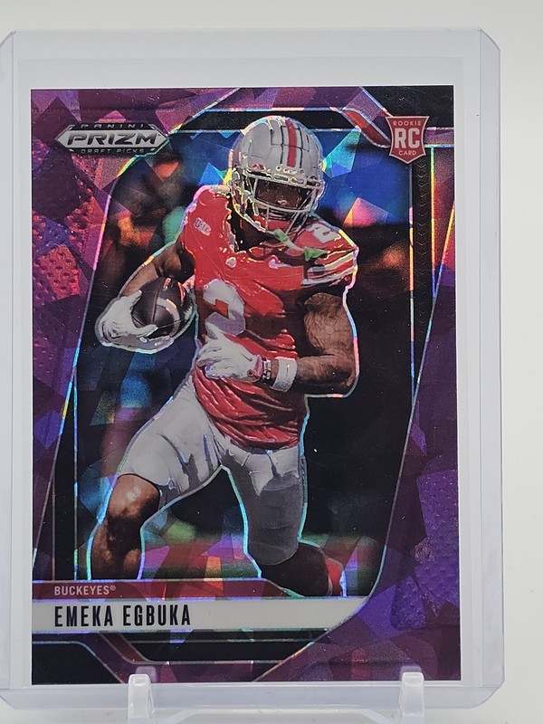 EMEKA EGBUKA 2025 PRIZM DRAFT PICKS PURPLE CRACKED ICE ROOKIE /199 Q5033