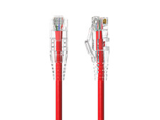 10ft Slim Cat6 28AWG UTP Ethernet Network Patch Cable Snagless, Red