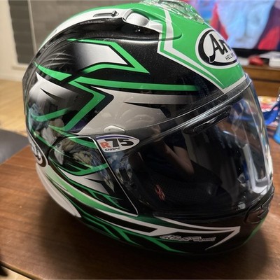 Arai RX-7X Ghost Green Helmet L Full Face Snell Semi-Smoke & Clear Shield JDM