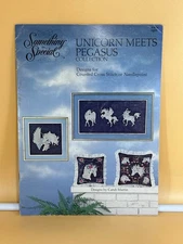 Unicorn Meets Pegasus Counter Cross Stitch Or Needle Point By Candi Martin.