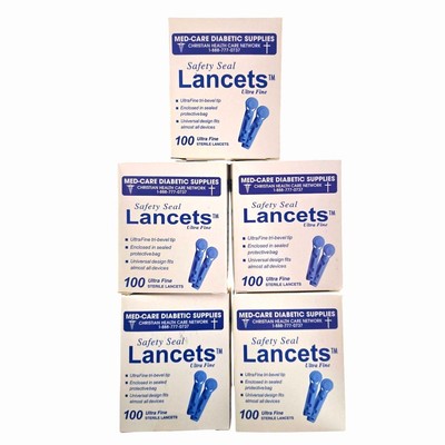 500 Med-Care 30G Universal Lancets Ultra Fine Sterile 5 Boxes Diabetic Testing