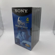 Sony T-120VL 6hrs Premium Grade VHS Blank Tapes 4-Pack New Sealed