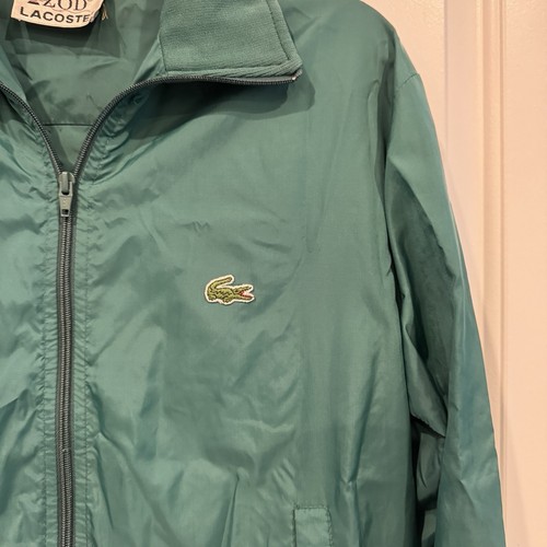 De colección Lacoste Alligator Cortavientos Nylon Cremallera Sudadera con Capucha Golf Verde Mediano - Imagen 3 de 7