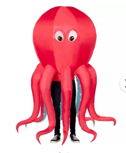 Adult Inflatable Octopus Costume Giant Large Red Funny Tentacles Battery Power
