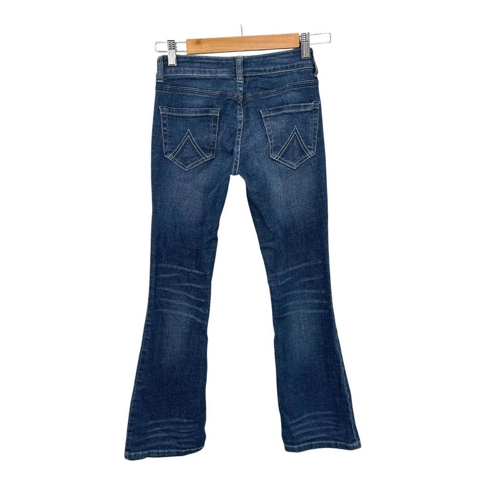 Delias Bailey Jeans Women Low Rise Blue Flare Stretch Denim Distressed Size 00S - Image 2 of 4