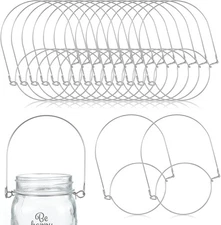 Vin Beauty Stainless Steel Mason Jar Hangers, 16 Pack Wire Hangers for Silver 