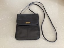 Nine West Black Genuine Leather Crossbody Handbag Purse Small