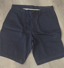 Michael Kors Men's Navy Blue MicroDot Flat Front Chino Shorts Cotton Stretch 30