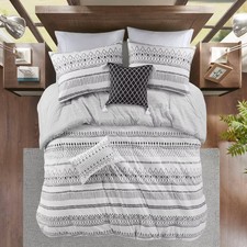 Madison Park 5pc Full/Queen Levi Printed Seersucker Comforter Set with