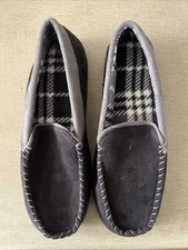 Men  s House Loafers Slippers Microsuede Moccasin Memory Foam Shoes 11-12 Black