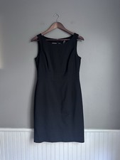 H&M Black Sleeveless Midi Sheath Dress Size 8 Little Black Dress