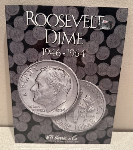 H E HARRIS Coin Folder ROOSEVELT DIMES 1946-1964 Album (NO COINS).  Excellent