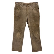 Vintage LL Bean Corduroy Pants Mens 36x30 Tan Wide Wale Made in USA Stretchy