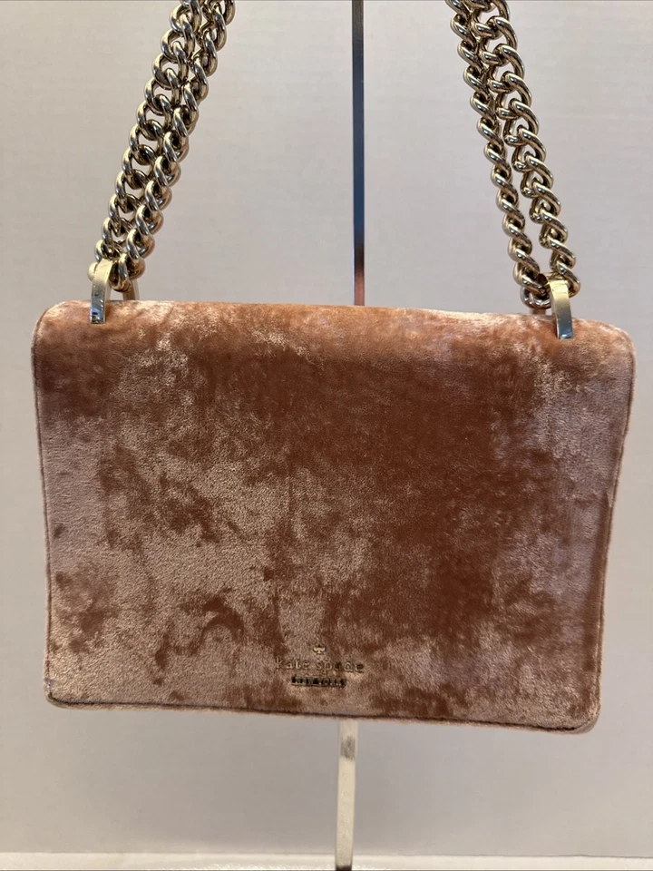 Kate Spade Blush Fur Silver Chain Crossbody Bag Purse - Image 2 of 4