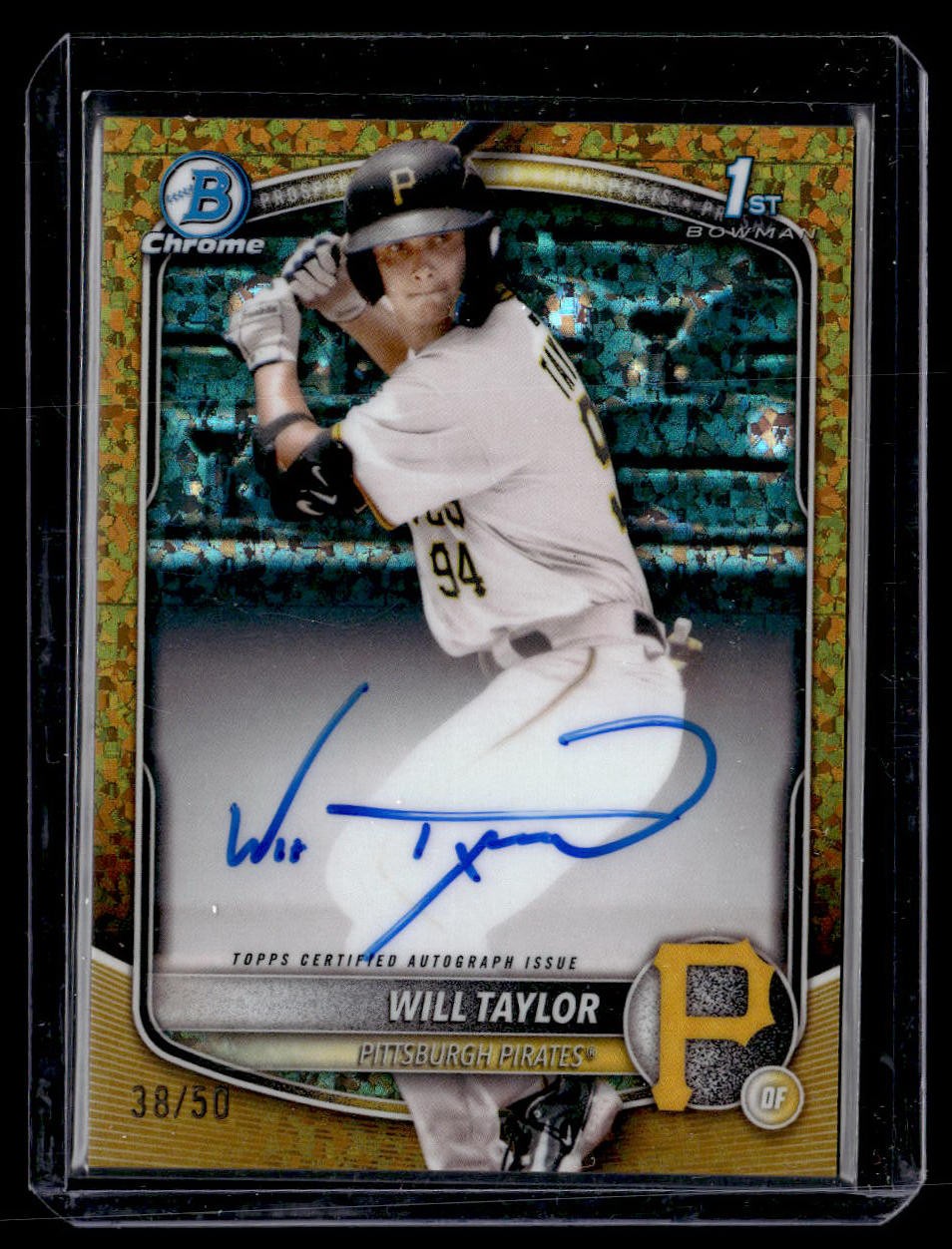 2025 Bowman Chrome #CPA-WT Will Taylor 1st Bowman Gold Mini-Diamond Auto 38/50