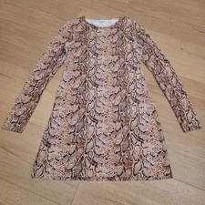 Reformation Smith Mini Dress In Mamba Snake Print Sz L Long Sleeve Mob Wife USA