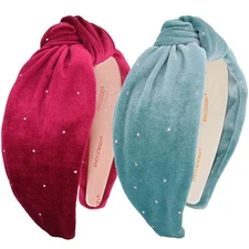 Headbands for Women Gem Knotted Wide Headband Fashion Top Knot Hairbands Wome...