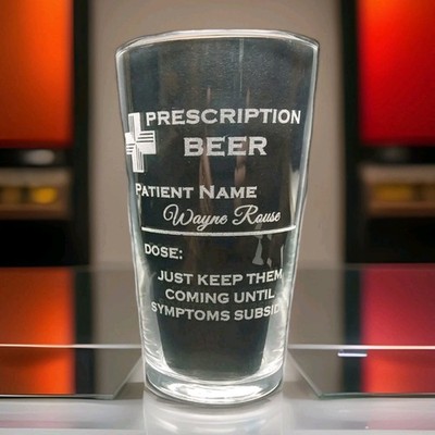PERSONALISIERTES BIERGLAS MIT GRAVUR BELIEBIGEM NAMEN SEHSTÄRKE BIER PINT GLAS GESCHENK