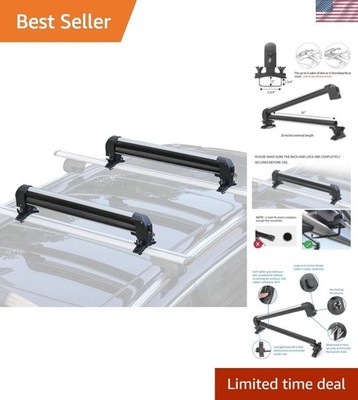 Ski & Snowboard Roof Rack, Fits 6 Skis or 4 Snowboards | 2 PCS Universal Top ...