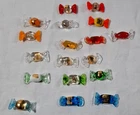 18 Pcs  Murano Style  Glass Little Sweets Candy Various Handmade Vintage