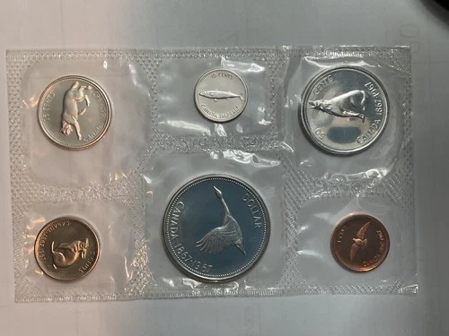 1967 Canadian Mint Coin Set Dual Dated 1867-1967 (Last year of 80% Silver Coins)