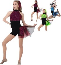 On The Prowl FUCHSIA Child Small Jazz Tap Dance Costume Animal Unitard New