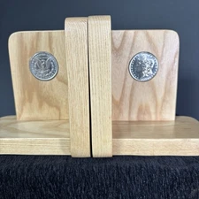 Morgan Silver Dollar 1882 Bookends Set of 2