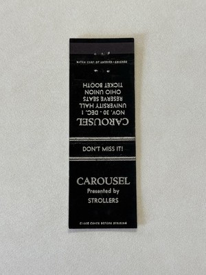 Carousel By Strollers Ohio Vintage Matchbook Cover 4B