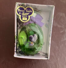 VTG Micro Pinched Glass Hand Painted Perfume Bottle AIDEES Devon Violets FULL