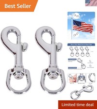 Rust-Resistant Flag Snap Clips   Durable Silver Hooks for All Your Needs