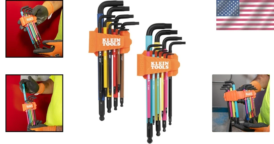 18-Piece Color-Coded Hex Key Wrench Set - Image 2 of 4