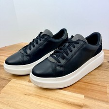 UGG Scape Lace Womens Black Leather Platform Sneakers Size 10