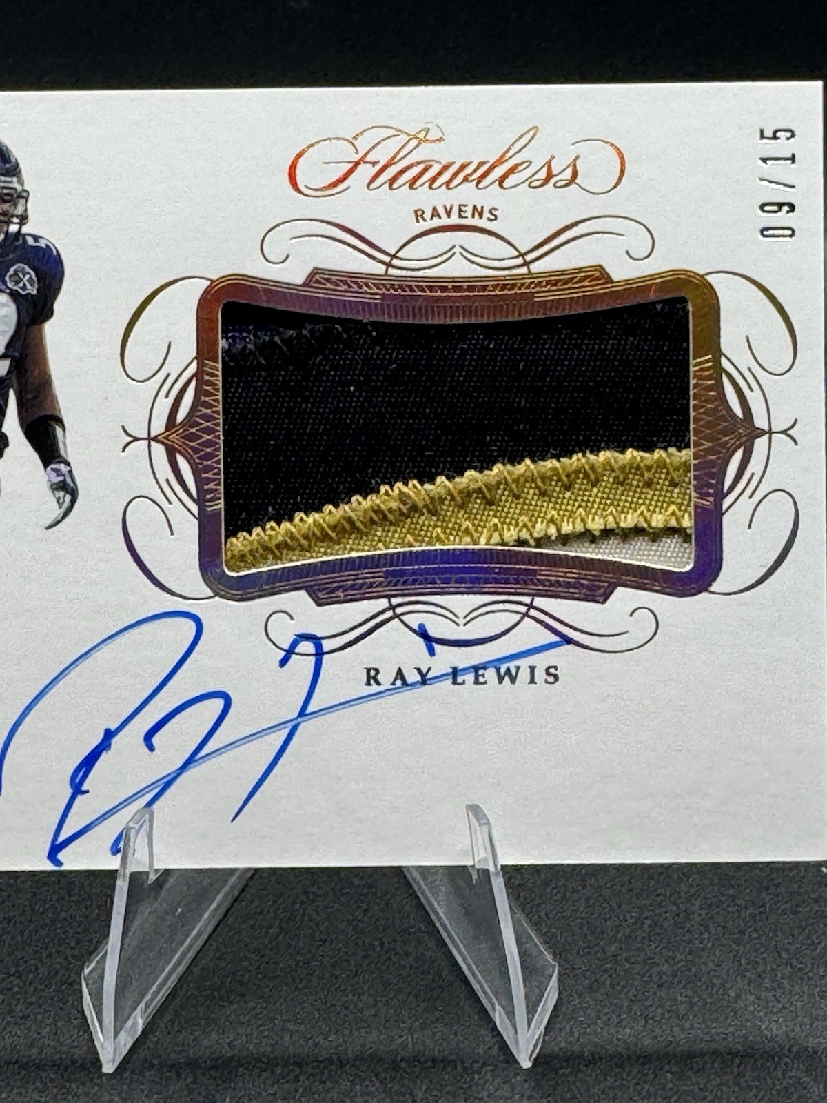 Panini 2019 Flawless Football Ray Lewis PA-RL Auto Patch 09/15 Ravens view 2