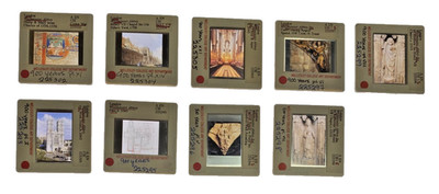 Lot of 9 Vintage 35mm Slides - London Gothic Architecture, Westminster Abbey