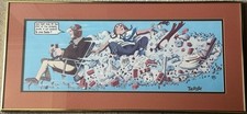 1983 Peter "Aviator" Caricatura Dibujos Animados Enmarcado Mate Obra de Arte Avión Pilotos Humor