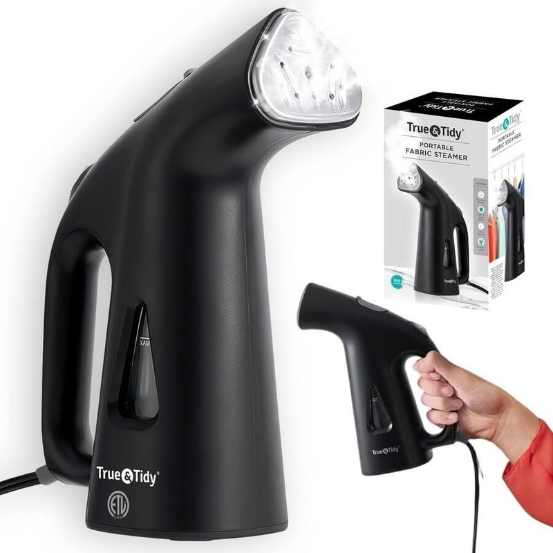 True & Tidy Portable Fabric Steamer, Black
