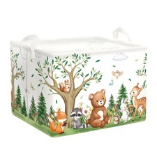 Forest Animals Laundry Hamper 36L Woodland Tree Bear Storage Basket Kids