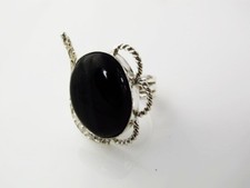 Alluring Natural Tiger Eye Gemstone Silver Ring Size 6.5   TER163