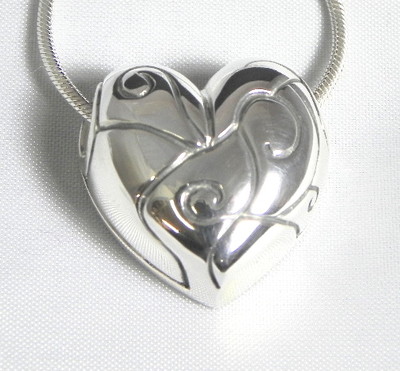 Unique Solid Sterling Silver Heart Handcrafted Pendant  