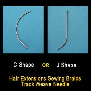 3 X Hair Extensions Sewing Braids Track Weave Needle C Shaped Or J