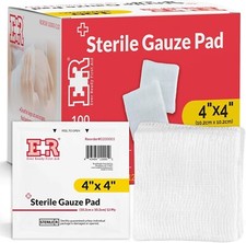 Ever Ready First Aid Sterile Gauze Pads 4"x4" Single Wound Care Bandage - 100CT