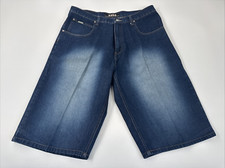 Vintage Webs Shorts Mens 38 Blue Denim Jorts Wide Leg Baggy Hip Hop Skater 90s