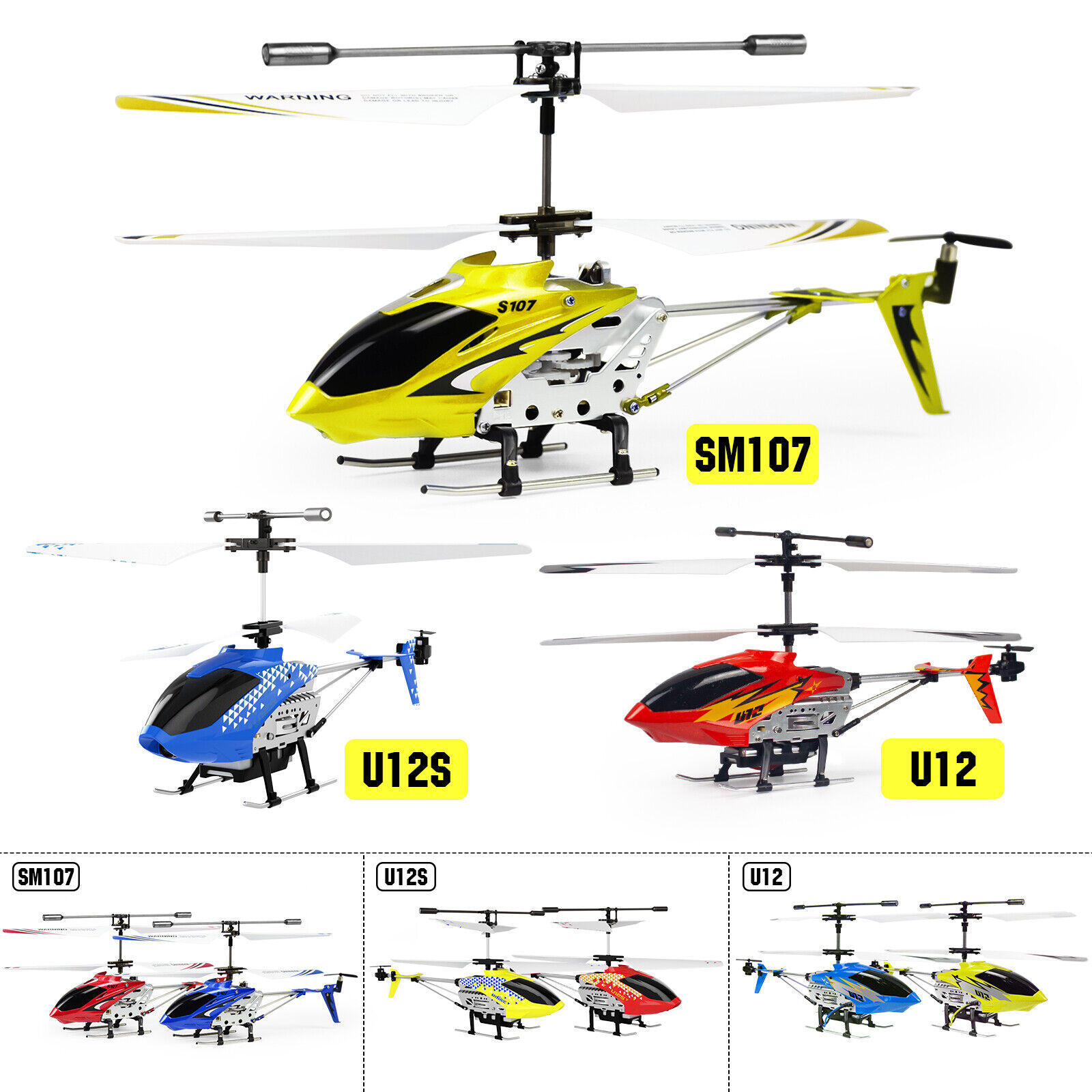 S107/U12S Mini RC Helicopter Phantom 3CH 3.5 Channel Remote Control Helicopter