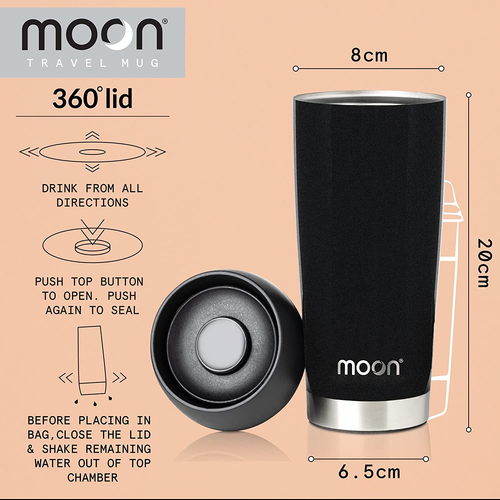 Moon 360° Travel Mug - Leakproof Insulated Coffee Mugs for Hot & Cold Drinks - T - Picture 5 of 9