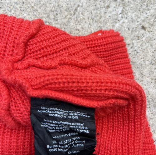 Burton Beanie Red Solid One Size Ski Snowboard Winter Streetwear Shred Outdoor - Picture 3 of 8