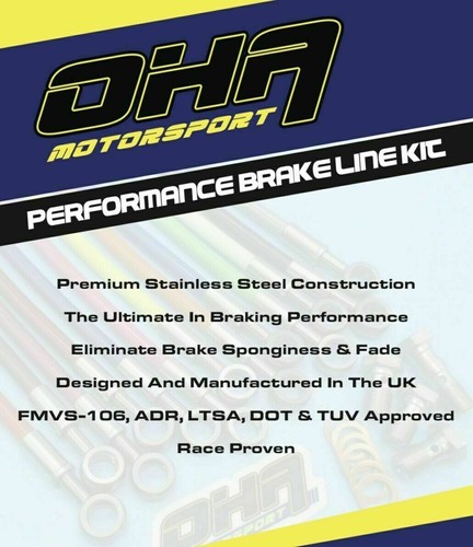 OHA Stainless Braided Front & Rear Brake Lines for Yamaha FJ1200 3CV-3XW 88-96 - Picture 3 of 3
