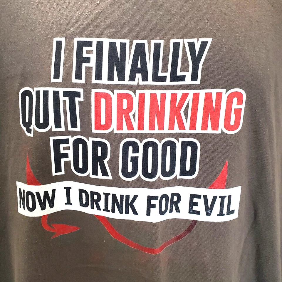 Бросьте пить для добра - теперь пить для зла смешной Мужская футболка размер XXL - Изображение 3 из 4