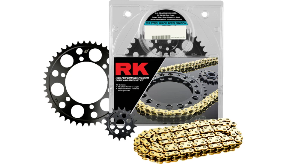 RK Quick Acceleration Chain Sprocket Kit Yamaha YZF-R1 09-14 Gold 520 16T 47T - Image 2 of 4